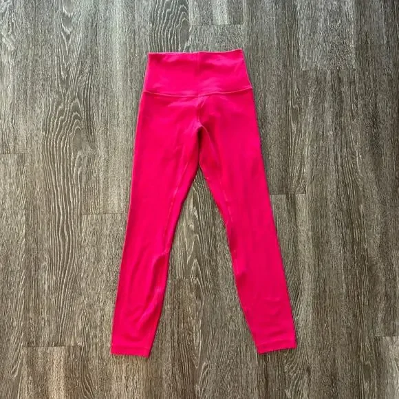 Lululemon Align Pant II High Rise 25” Nulu Ruby Red Leggings Size 4 - Picture 12 of 13